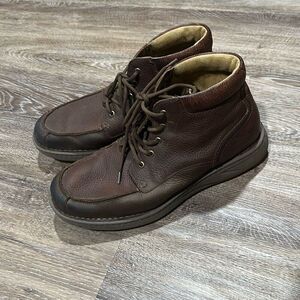 Justin Hitcher brown leather lace up boots ankle casual shoe chukka 11.5